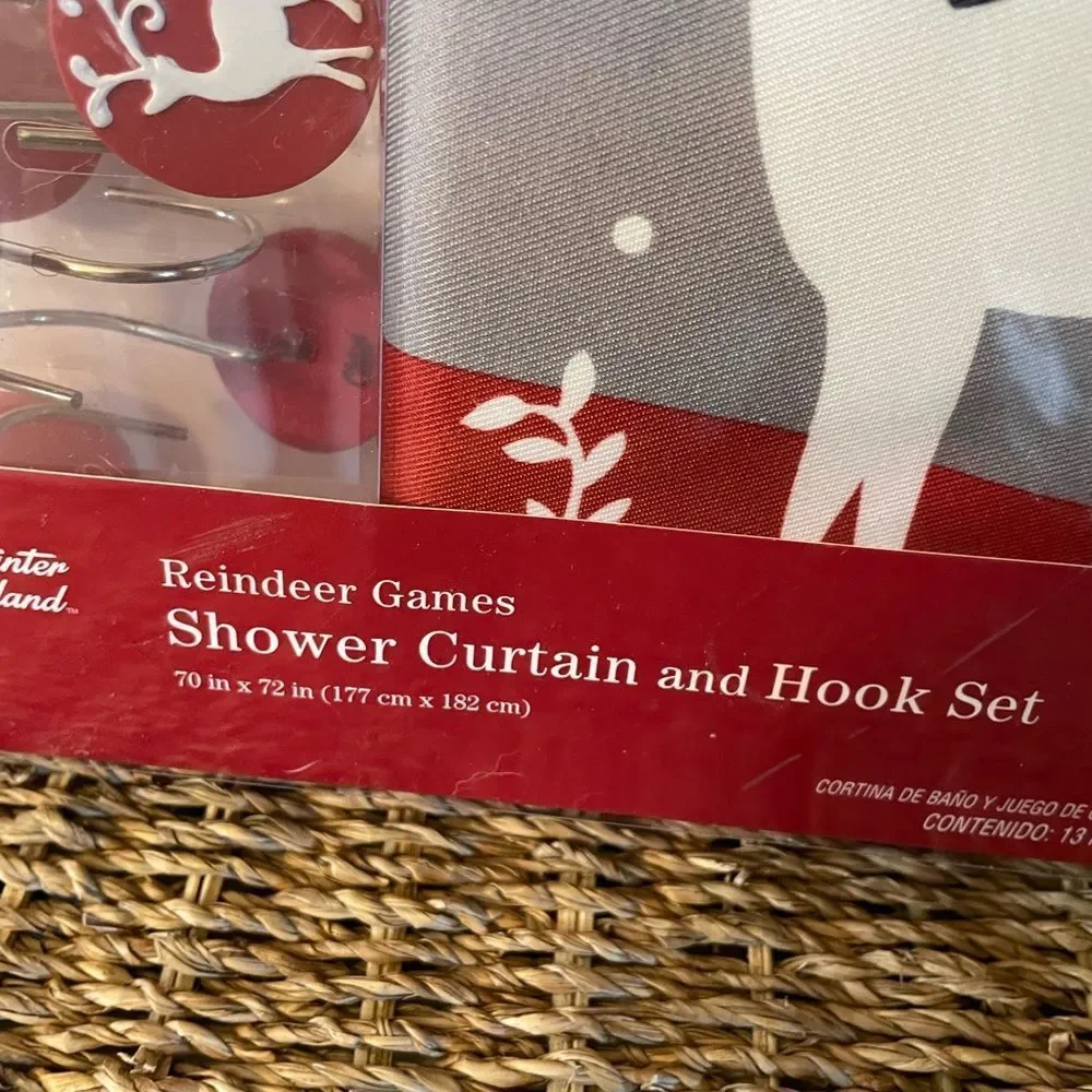 Reindeer Games Shower Curtain and Matching Hooks